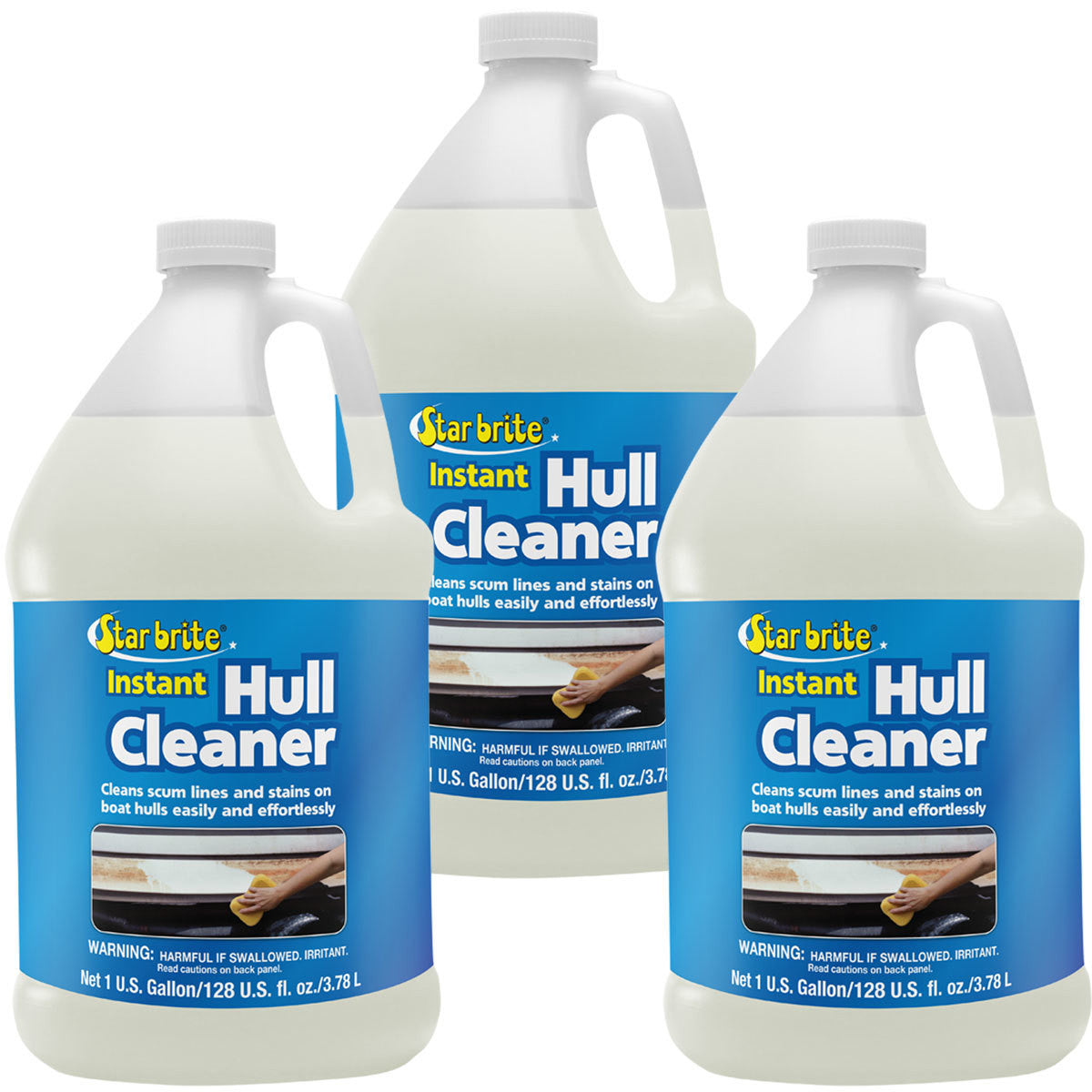 Star Brite Instant Hull Cleaner 1 Gal. Cleans Boat Scum Lines and Stains 3-Pack