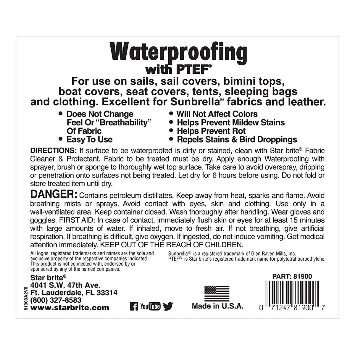 StarBrite Waterproofing Protection with PTEF Gallon, Waterproofer + Stain Repellent + UV Protection - 2 Pack