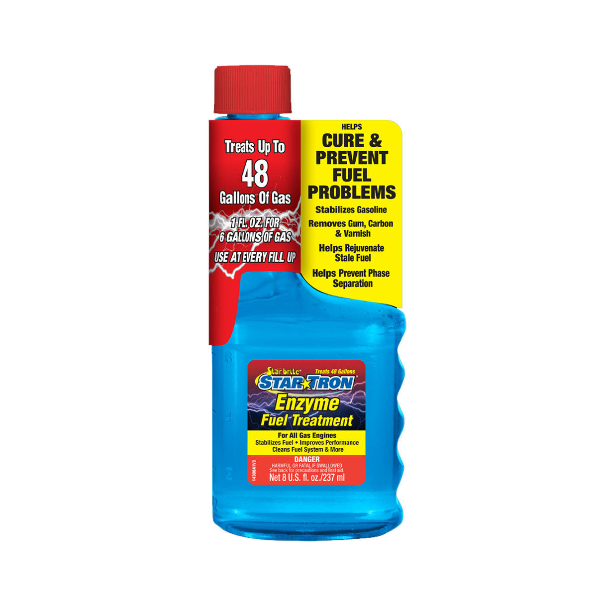 StarBrite Star Tron Enzyme Fuel Treatment, Small Engine Formula, 8 Fl Oz Treats up to 48 Gallons Gas Additive Rejuvenates & Stabilizes Old Gasoline, Cures & Prevents Ethanol Problems - 4 Pack