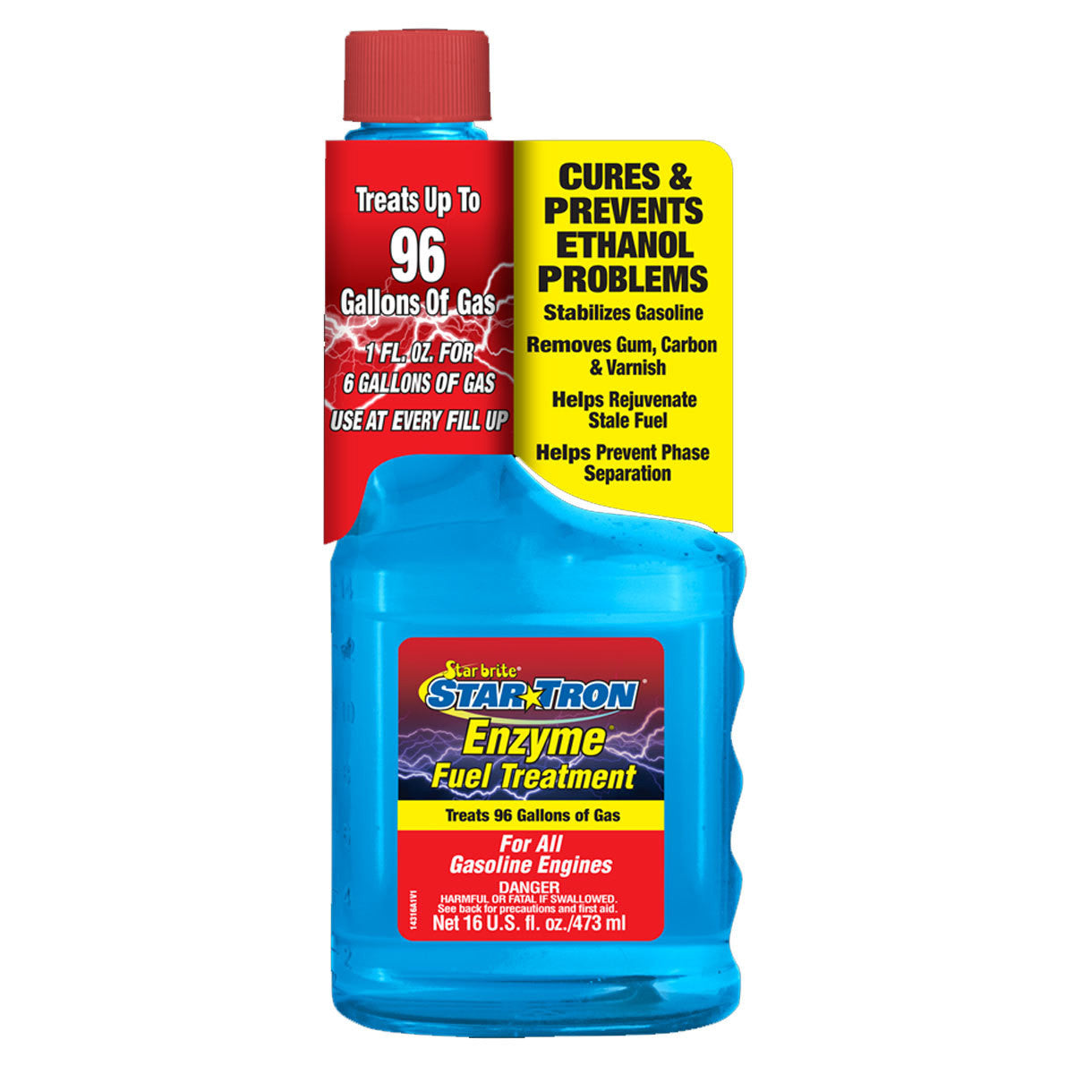 StarBrite Star Tron Enzyme Fuel Treatment, Small Engine Formula, 16 Fl Oz Treats up to 96 Gallons Gas Additive Rejuvenates & Stabilizes Old Gasoline, Cures & Prevents Ethanol Problems - 4 Pack