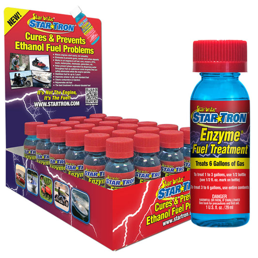 Star Tron 24 Pack Display Enzyme Fuel Treatment Small Engine Formula 1 oz each