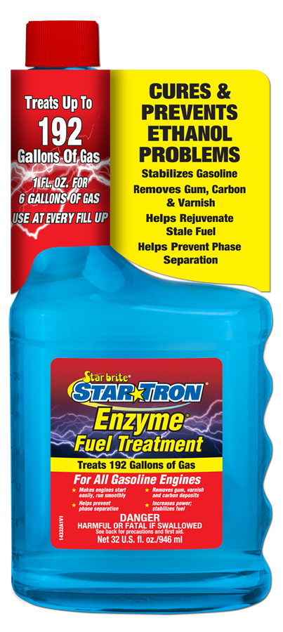 StarBrite 2 Pack Star Tron Enzyme Fuel Treatment SEF Gasoline Formula - 1 oz Treats 6 Gallons - 32 Oz.