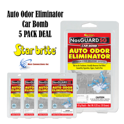 StarBrite 19970 NosGuard SG Auto Odor Eliminator Smoke Tobacco Smell 5 PACK