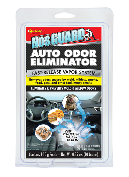 StarBrite NosGUARD SG Auto Odor Eliminator - Quick-Action Vapor System, Eliminates Damp, Musty Smells, Smoke & Pet Odors in Cars within 4-6 Hours - Case of 6